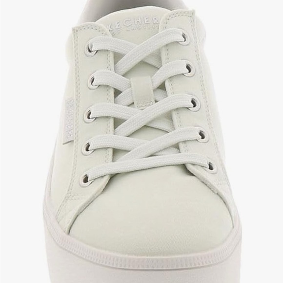 Skechers Plateau Vegan Chambray Lace Up Platform White Size 11 - Picture 3 of 14